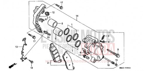 FRONT BRAKE CALIPER VT750C2X de 1999